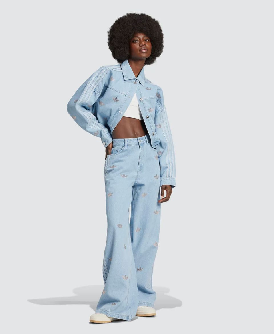 デニム LINEストーン