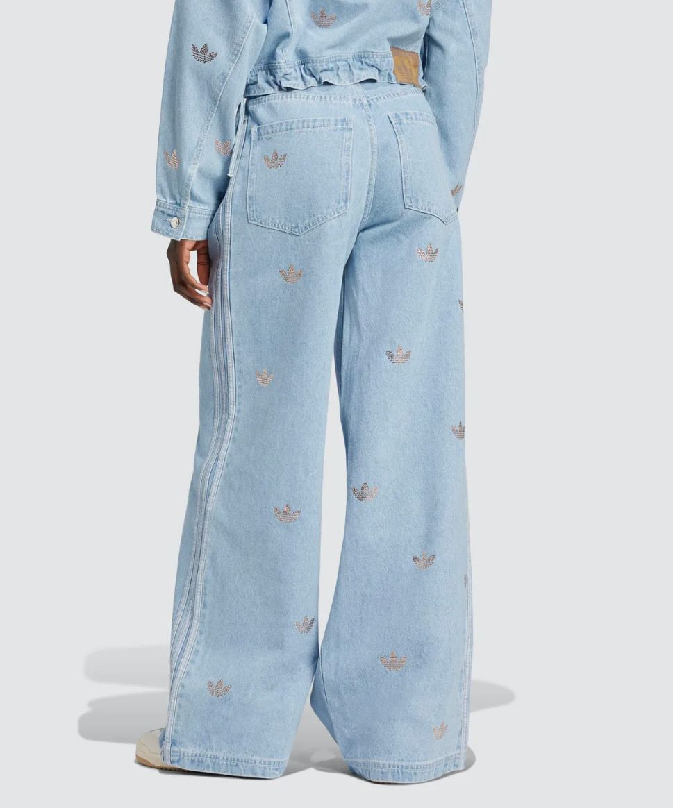 アディダス デニム LINEストーン パンツ M L