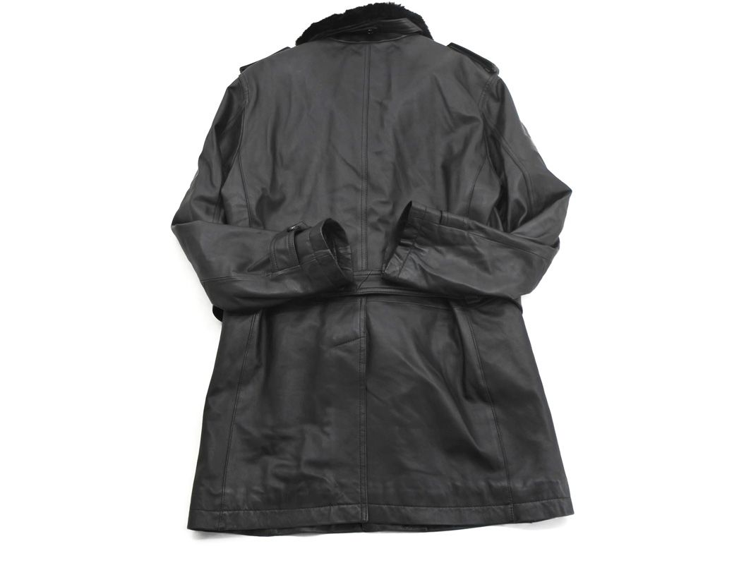 バーバリーブラックレーベル 本革 レザー ラビットファー 2WAY コート