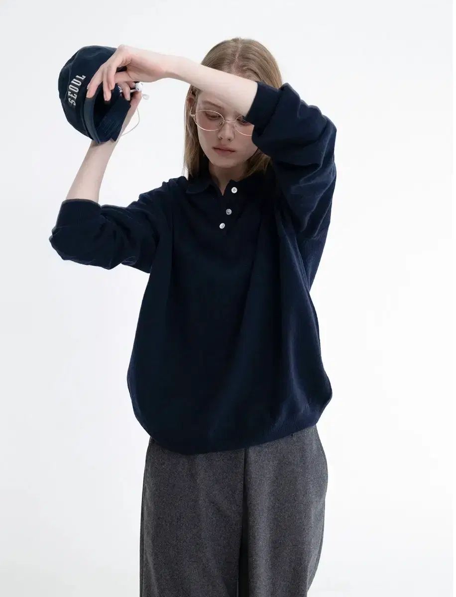 テクト-todd ウール KARA カラ ニット ネイビー