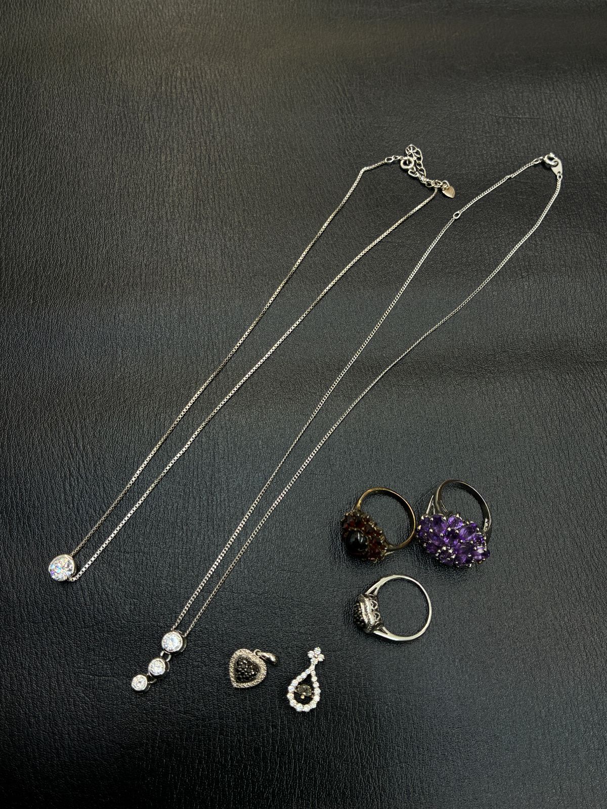 N ヴィンテージ アクセサリー 7点セット THL SV 925 silver ネックレス リング ダイヤ