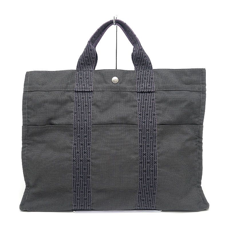 エルメス HERMES エールライントートバッグ MM グレー カデナ外せない