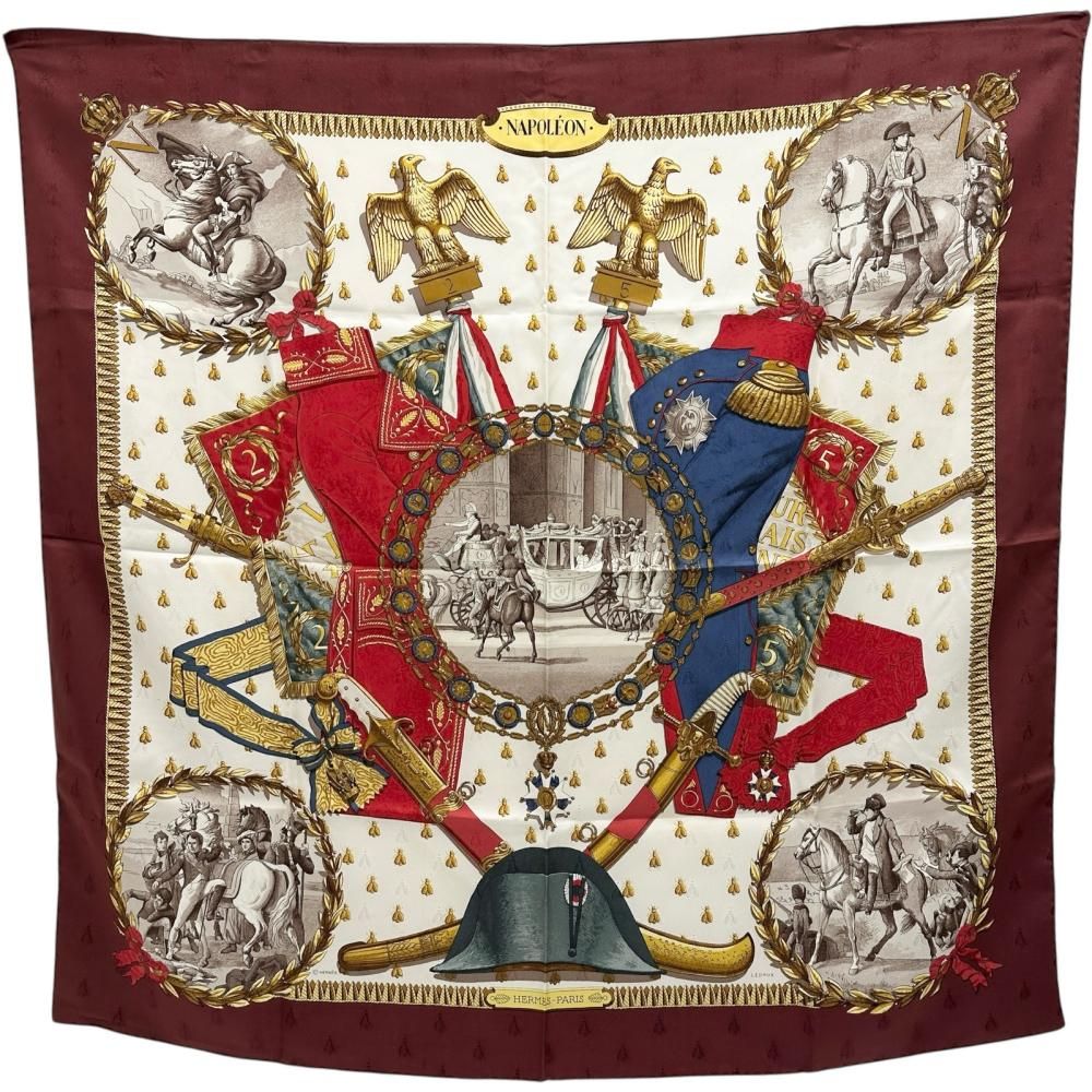 HERMES|エルメス カレ90 スカーフ シルク100％ レッド|マルチカラー レディース GD