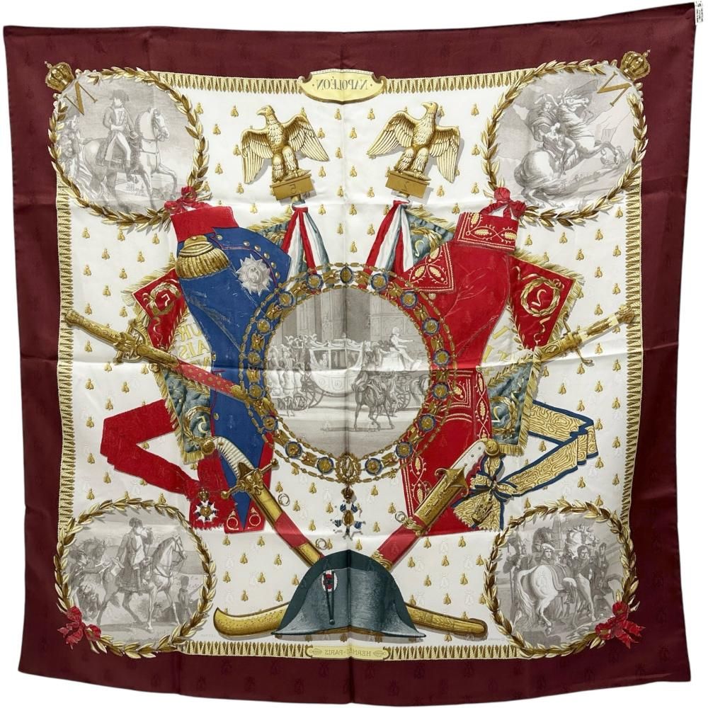 HERMES|エルメス カレ90 スカーフ シルク100％ レッド|マルチカラー レディース GD