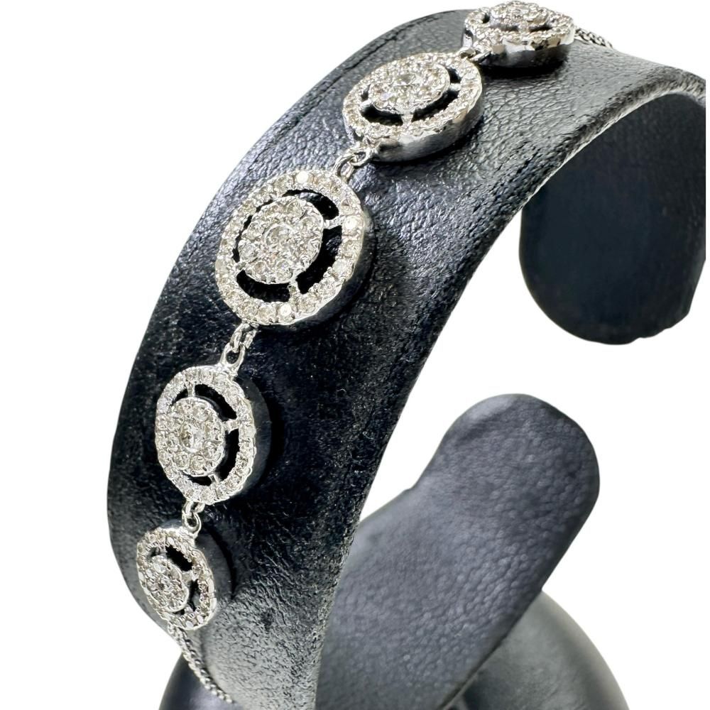 ダイヤモンド 0.70 ct ブレスレット K 18 WGホワイトゴールド 18金 3.1 g 18.5 cm レディース NN