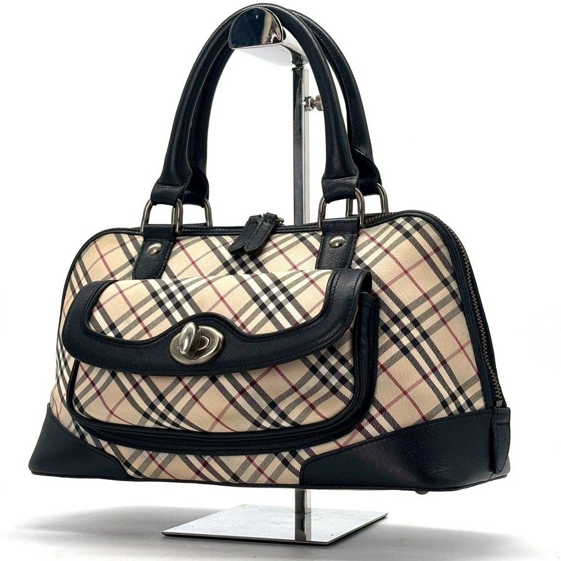 と*も様 Burberry ミニボストンバッグ BURBERRY バーバリー ミニボストンバッグ トートバッグ レザー