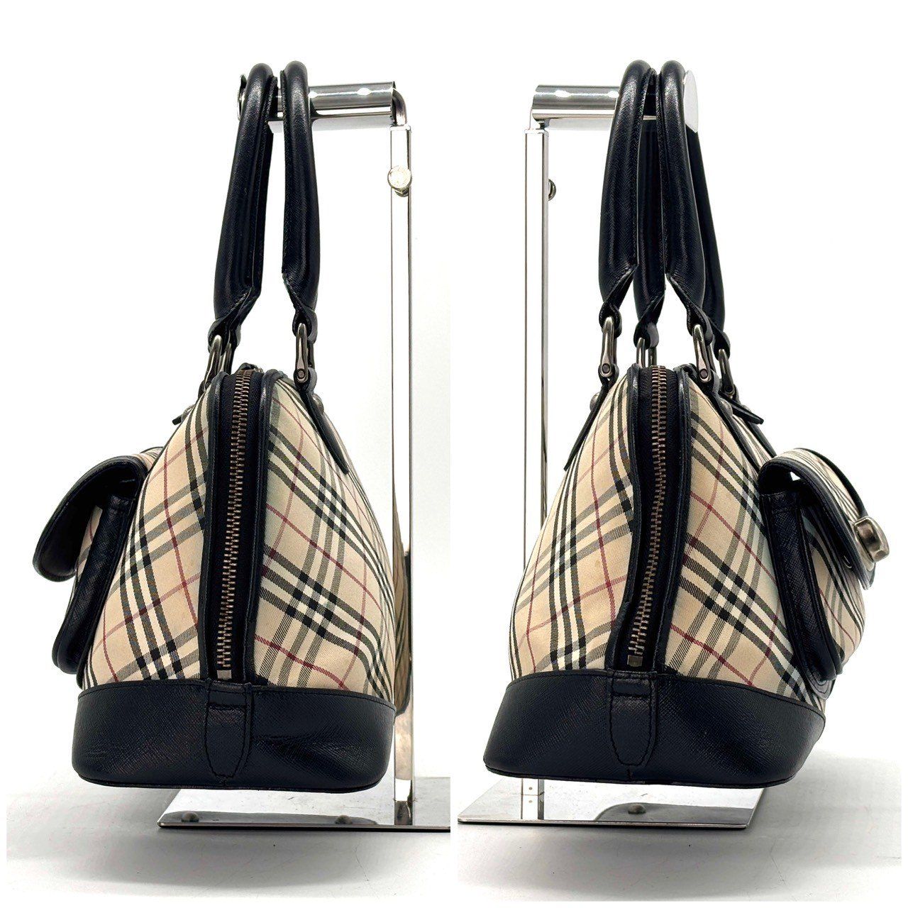 BURBERRY　ハンドバッグ　ノバチェックターンロック BURBERRY - 極美品 バーバリー ノバチェック ハンドバッグ ターン