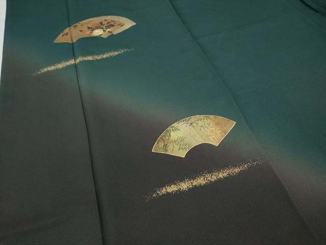 平和屋着物▽訪問着 螺鈿 地紙重ね草花文 暈し染め 金彩 鈴乃屋扱い