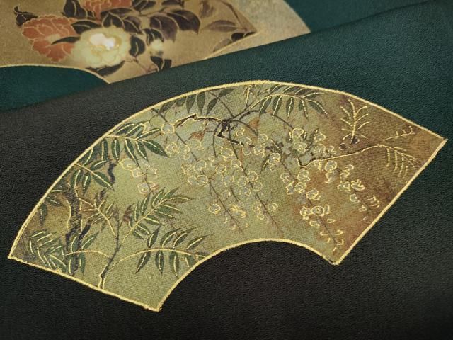 平和屋着物▽訪問着 螺鈿 地紙重ね草花文 暈し染め 金彩 鈴乃屋扱い