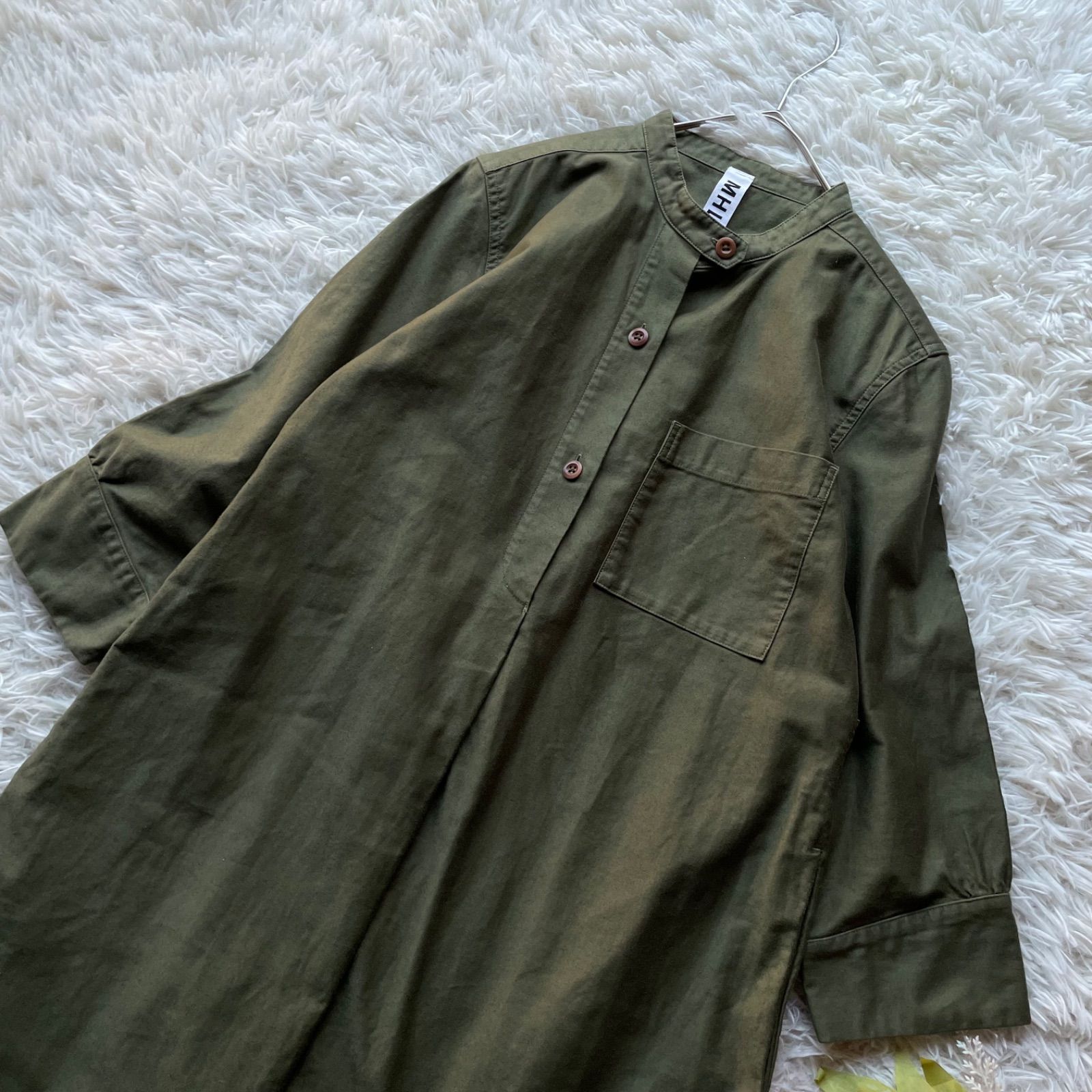 MHL. MARGARET HOWELL マーガレットハウエル 美品 バンドカラーシャツ