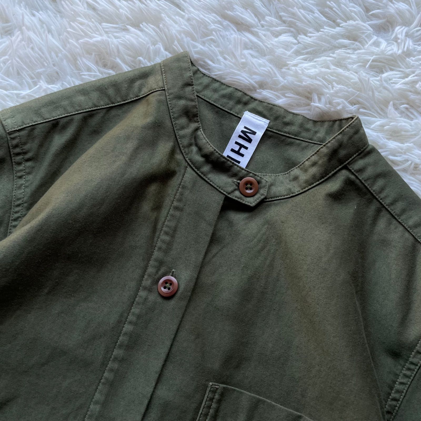 MHL. MARGARET HOWELL マーガレットハウエル 美品 バンドカラーシャツ