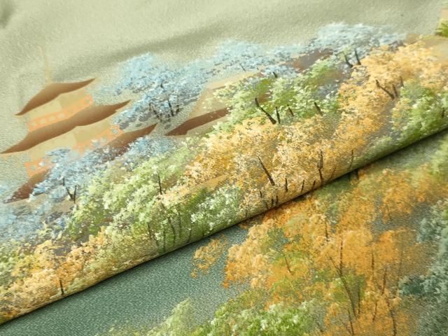 平和屋着物▽豪華色留袖 作家物 渡橋風景文 暈し染め 金彩 正絹 逸品