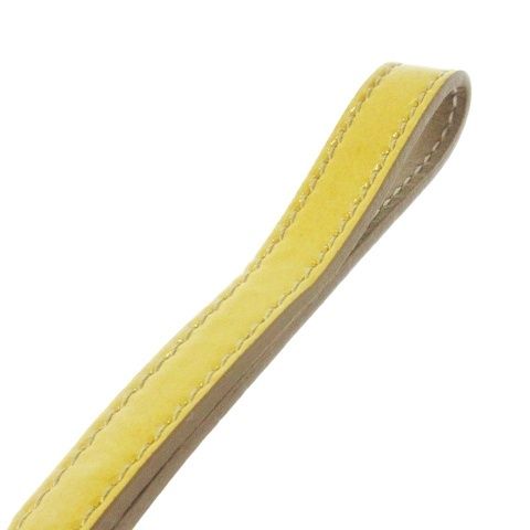 ブルガリ BVLGARI ストラップ キーホルダー レザー 本革 黄 イエロー