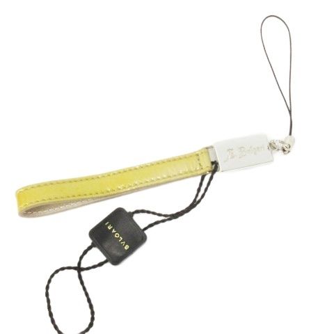 ブルガリ BVLGARI ストラップ キーホルダー レザー 本革 黄 イエロー