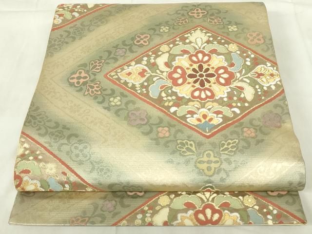 平和屋着物◎六通柄袋帯 松皮菱花文 金糸 正絹 逸品 DABA5874qp - メルカリ