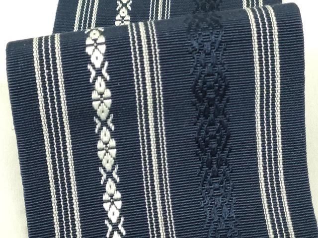 平和屋着物◎男性 本場筑前博多織 角帯 献上 正絹 逸品 DABA5891qp