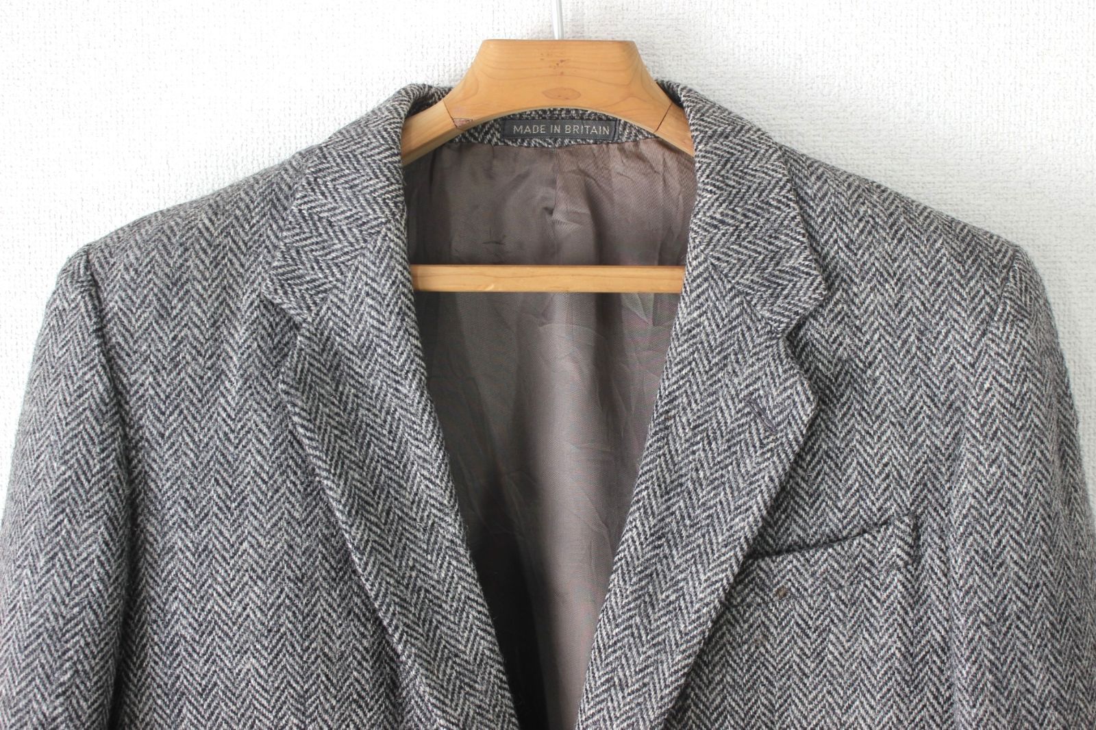 41【美品】ハリスツイード ジャケット A7 LL XL メンズ グレー
