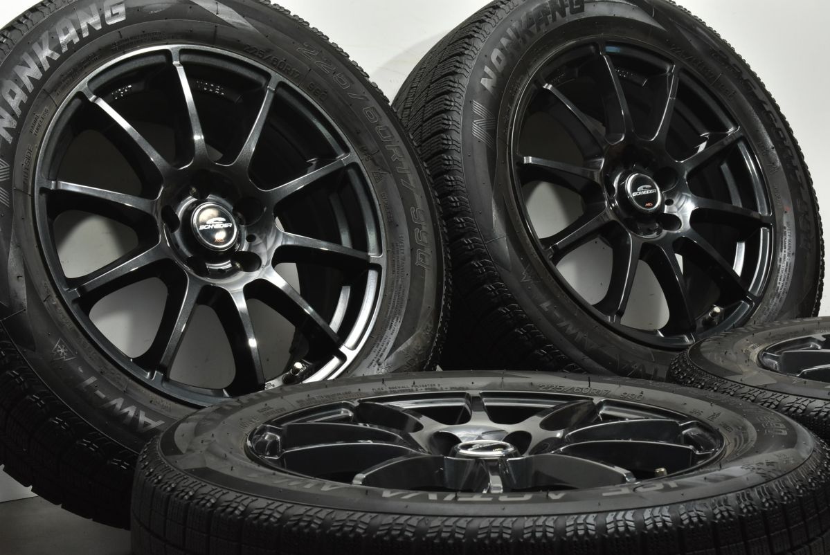 バリ溝 シュナイダー 17 in 7 J 38 PCD 114.3 ナンカン アイスアクティバ AW-1 225|60 R アルファード ヴェルファイア SK フォレスター