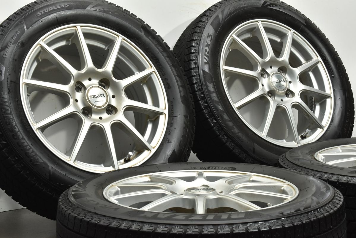 超バリ溝 VRX 3付 SMART 15 in 5.5 J 45 PCD 100 ブリヂストン ブリザック 175|65 R アクア ヴィッツ フィット スイフト ノート