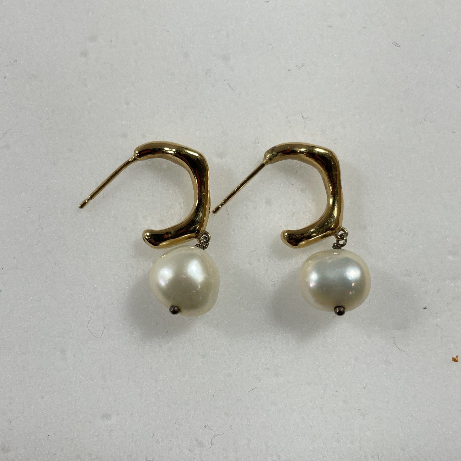 ☆ ete エテ K18刻印 18金 ゴールドパールピアス 両耳ピアス キャッチ 