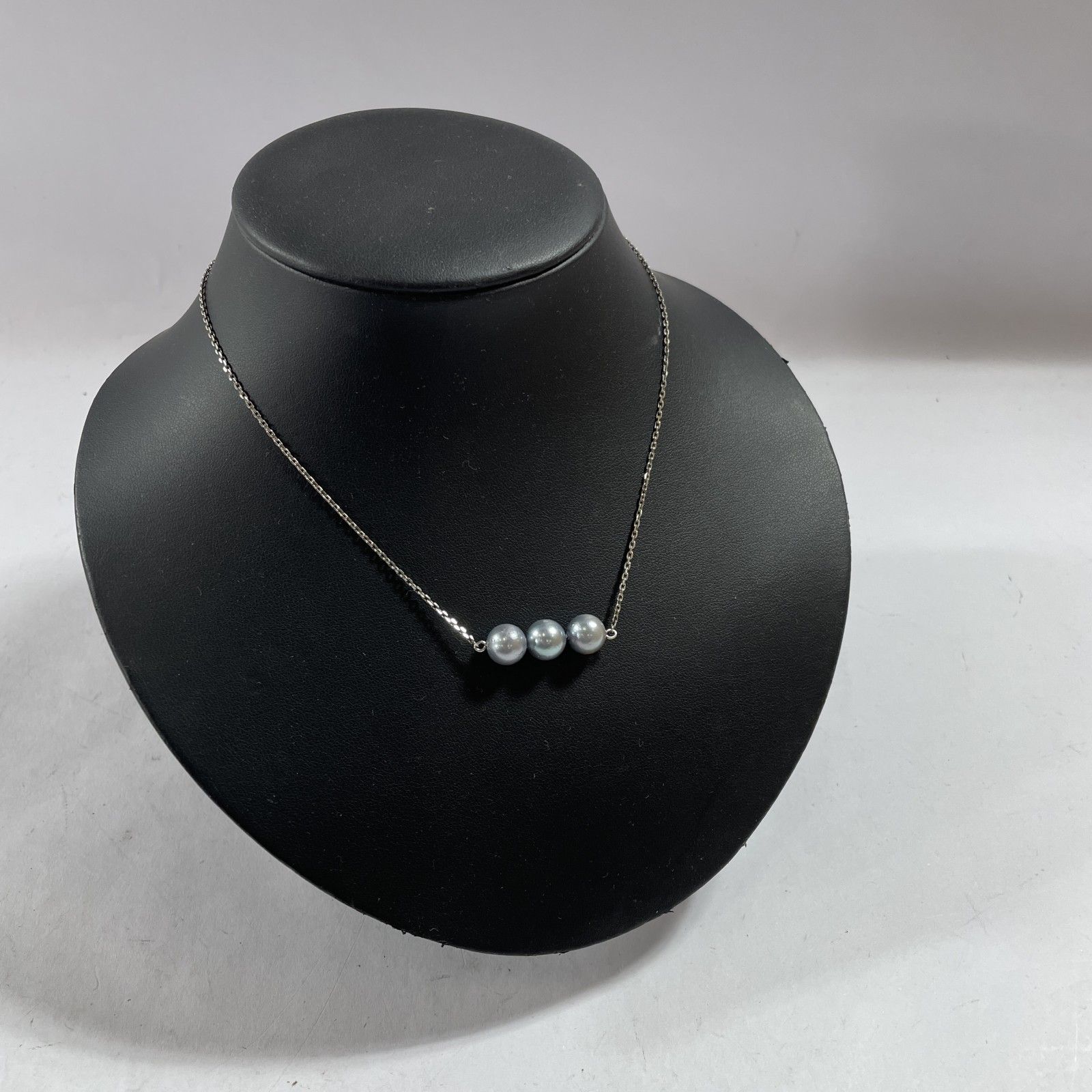 Pt 850刻印 プラチナ ライトブルーパール チェーンネックレス ネックレス 40㎝ アクセサリー 総重量6.76 g 0.006 kg