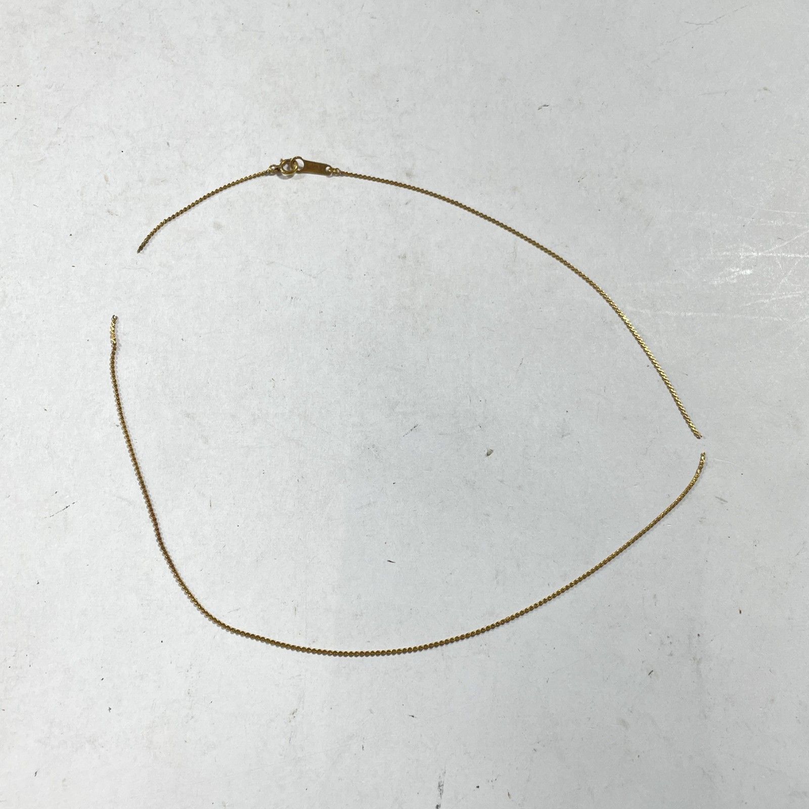 K 18 WG|750刻印 18金 ゴールドチェーンネックレス 細 チェーン切れ ネックレス 造幣局ホールマーク刻印有 総重量1.85 g 品 0.001 kg