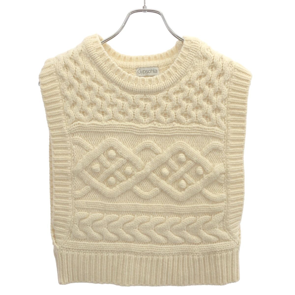 Gypsohila ジプソフィア ポップコーンニットベスト アイボリー F