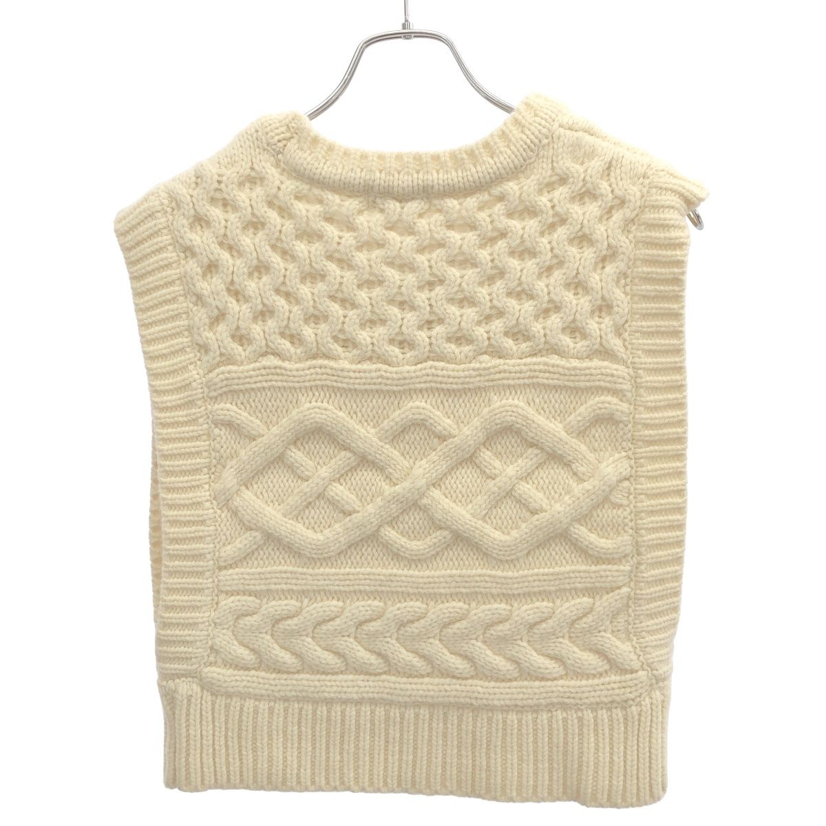 Gypsohila ジプソフィア ポップコーンニットベスト アイボリー F