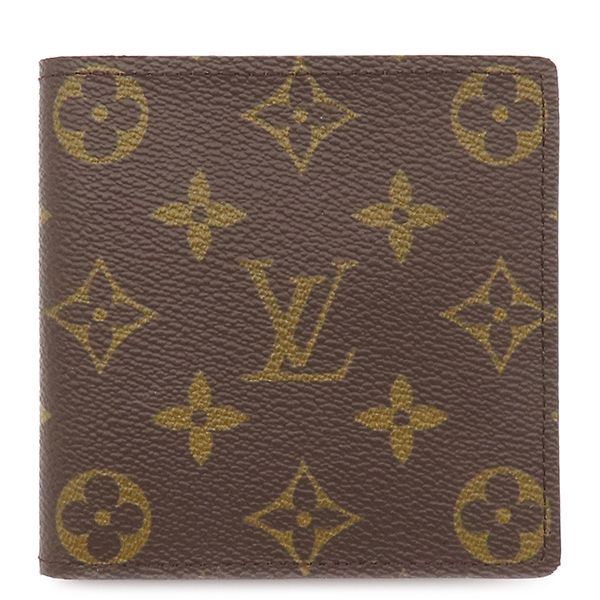 ルイヴィトン LOUIS VUITTON 二つ折り財布 ポルト ビエ カルト クレディ モネ モノグラムキャンバス モノグラム ゴールド金具 茶 コンパクトウォレット M 61665 CA 0011 箱