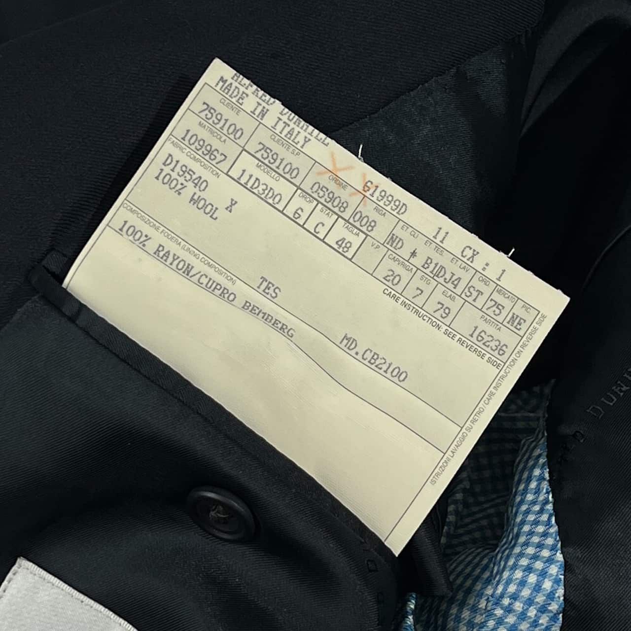 上下 イタリア製 ALFRED DUNHILL アルフレッドダンヒル ボタンデザイン