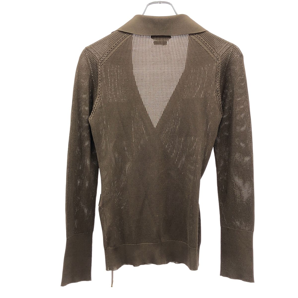 TOM FORD トム フォード ベルテッドシルクニットカーディガン CAK050 TF0077 ブラウン 36 TOM FORD トム フォード ベルテッドシルクニットカーディガン CAK050