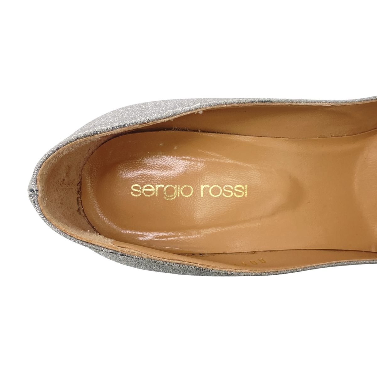 sergio rossi セルジオ ロッシ グリッターパンプス シルバー 38 - メルカリ