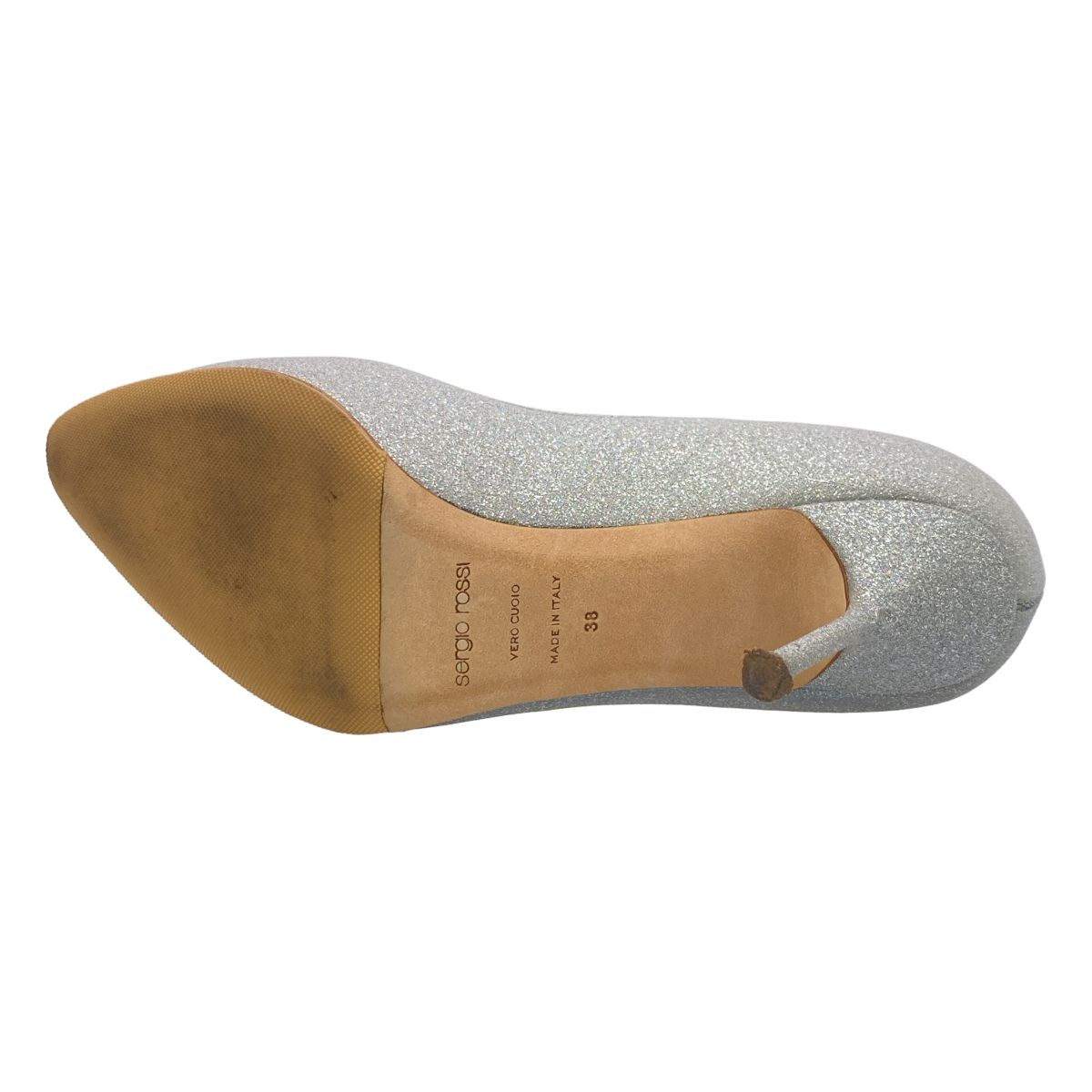 sergio rossi セルジオ ロッシ グリッターパンプス シルバー 38 - メルカリ