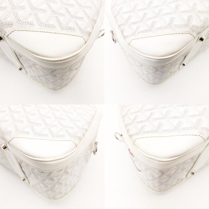 ゴヤール GOYARD サンジャンヌGM ハンドバッグ ホワイト PVC レザー