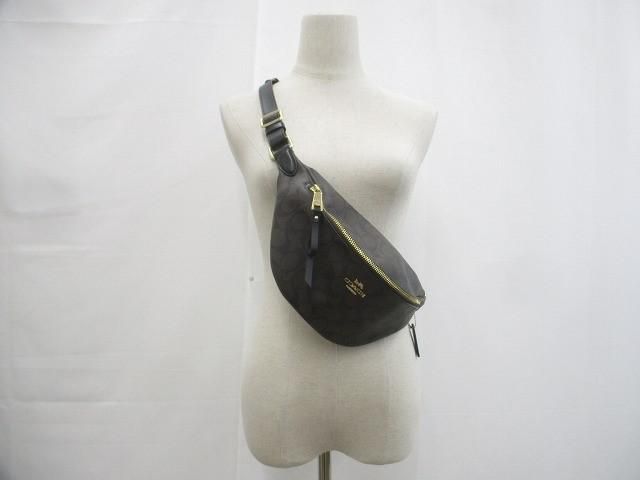 コーチ COACH シグネチャー ショルダー ボディバッグ ウエストバッグ PVC F 48740 ブラウン ユニセックス