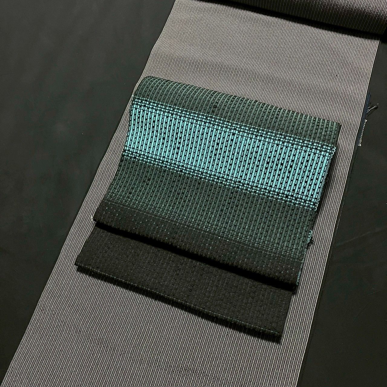 米沢八寸名古屋帯 近賢織物 おしゃれ八寸帯 極光(オーロラ) 米沢織