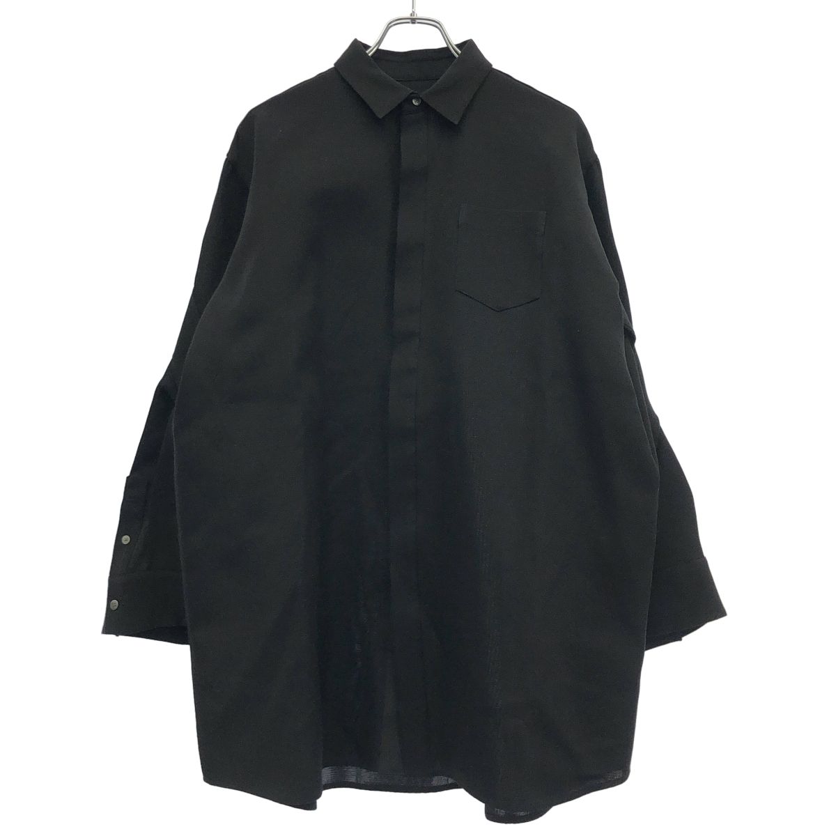 sacai サカイ 23 SS Double-Faced Silk Cotton Dress ダブルフェイスシルクコットンシャツドレス 23-06687 ブラック 2