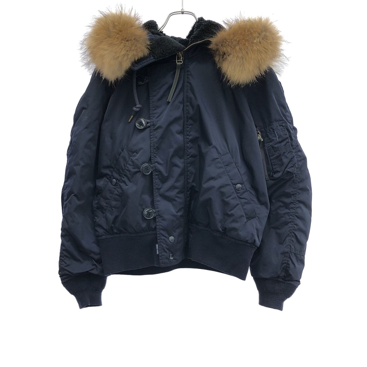 極美品 マディソンブルー フライトジャケット 中綿ブルゾン ファー アルパカボア MADISON BLUE マディソンブルー 17AW N-2B FLIGHT JACKET ラクーン