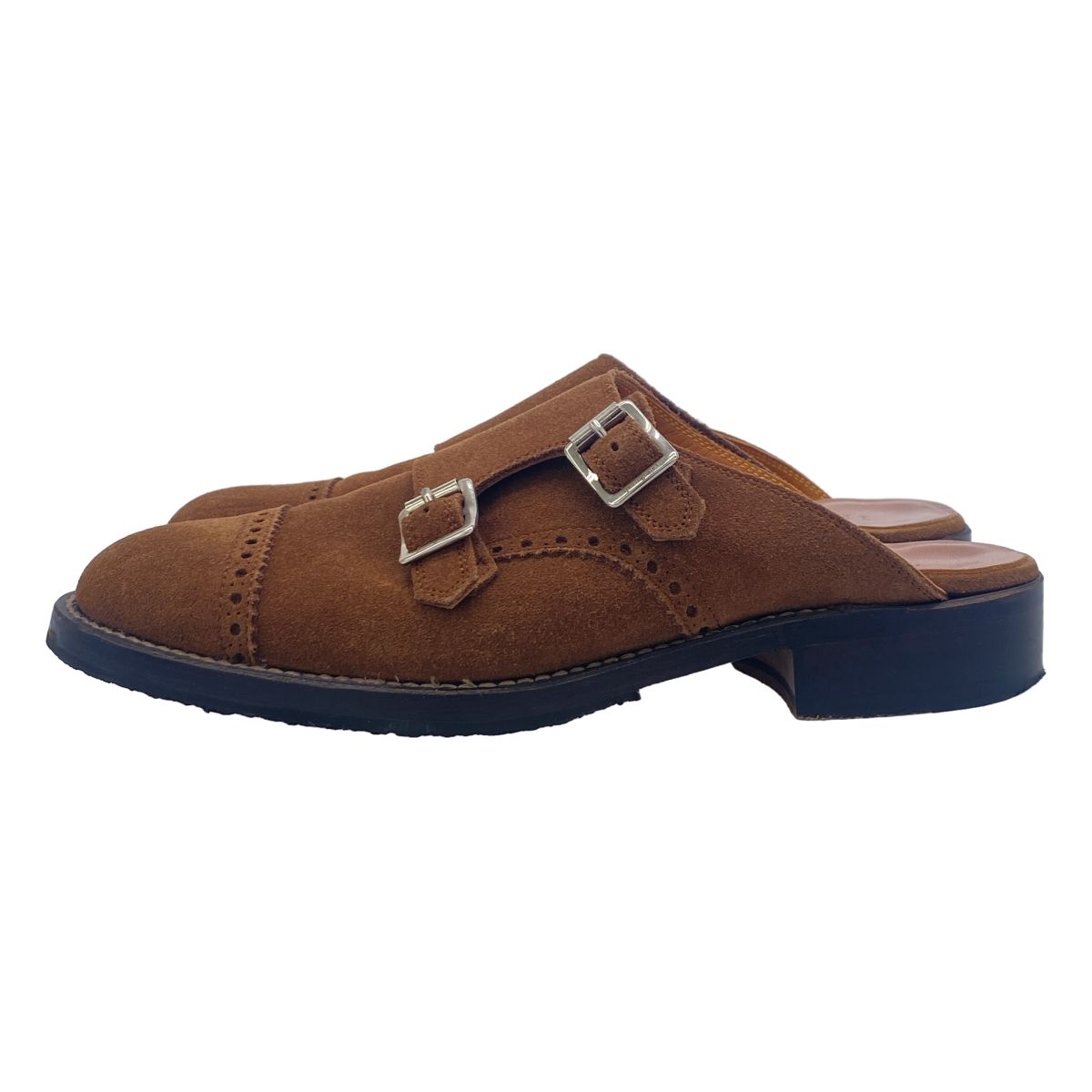 1 piu uguale 3 ウノピゥウノウグァーレトレ ダブルモンクストラップミュールサンダル ブラウン 41