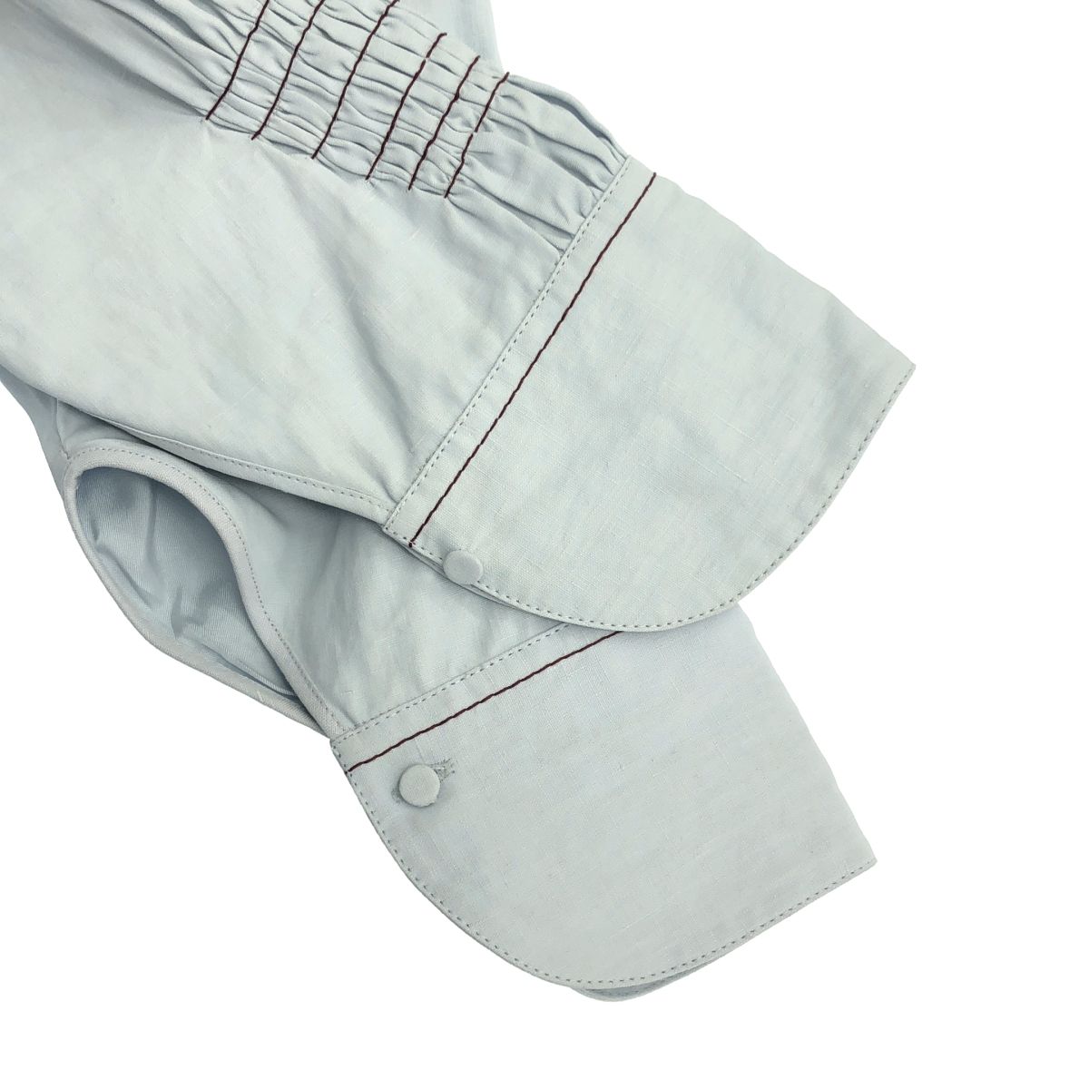 AW ステッチギャザーリネンワンピース