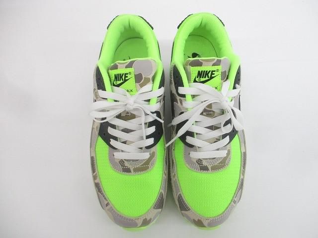 ナイキ NIKE エアマックス 90 カモフラ柄 スニーカー CW 4039-300 27.5 cm ネオンイエロー ブラック メンズ