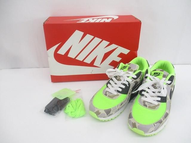 ナイキ NIKE エアマックス 90 カモフラ柄 スニーカー CW 4039-300 27.5 cm ネオンイエロー ブラック メンズ