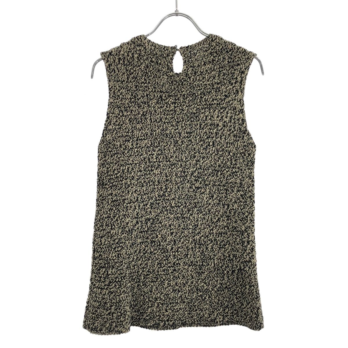 JIL SANDER ジルサンダー 21 SS ニットベスト ベージュ×ブラック 32