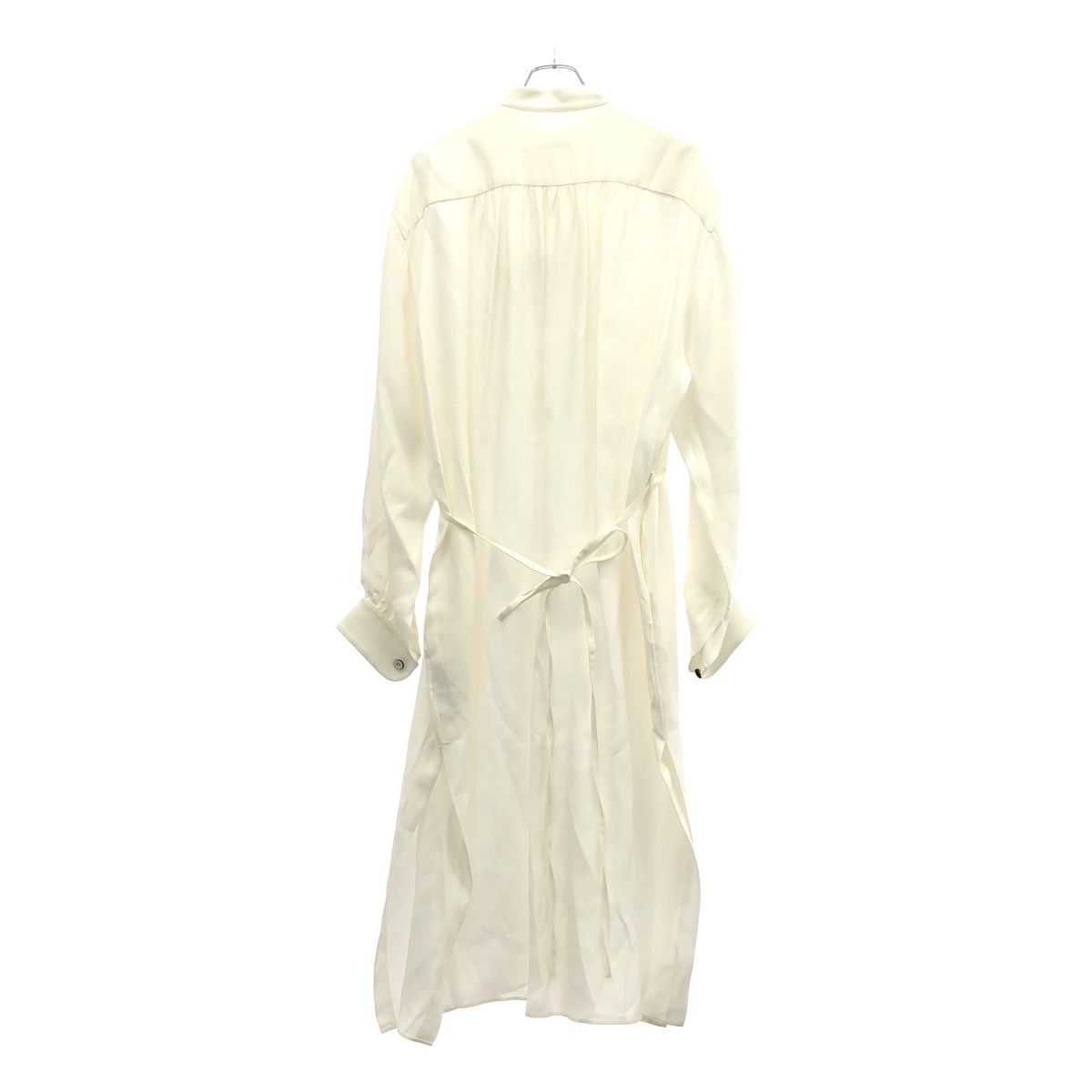 JIL SANDER ジルサンダー 23 AW レーヨンシルクプリーツベルトワンピース ホワイト 40