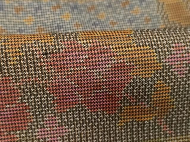 平和屋着物□本場結城紬 7マルキ 色紙花文 正絹 逸品 DABB2076cd