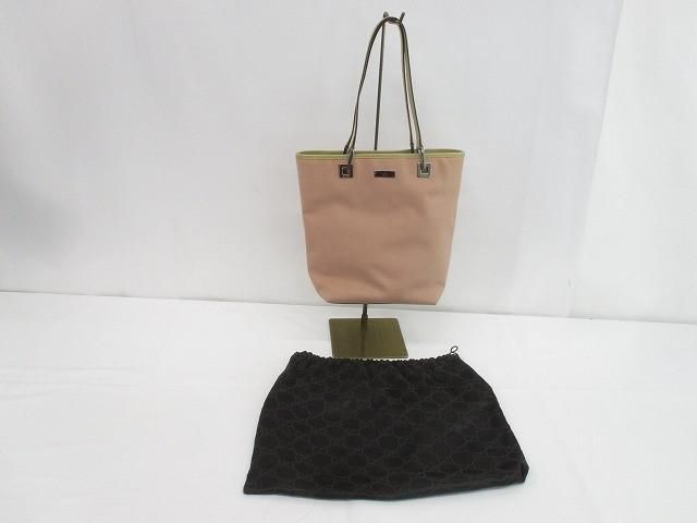 グッチ GUCCI トートバッグ キャンバス×レザー 31244 002214 ピンク×ベージュ レディース