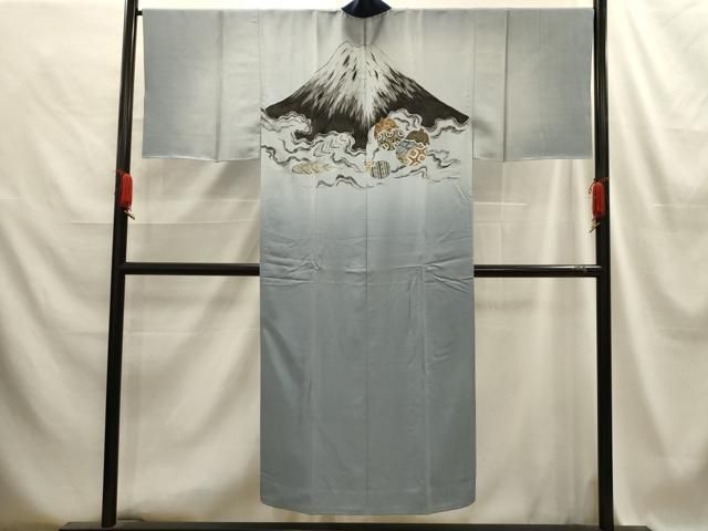 平和屋着物□男性 長襦袢 無双仕立て 手描き 一富士二鷹三茄子 暈し