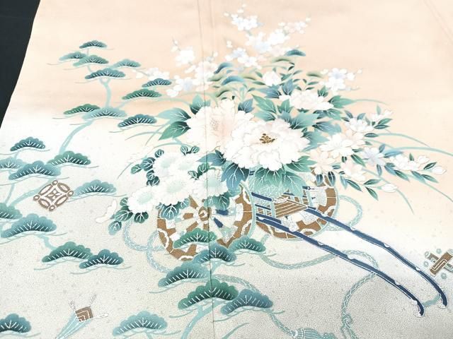 平和屋着物□訪問着 花車文 暈し染め 金彩 正絹 逸品 CABB3174xe