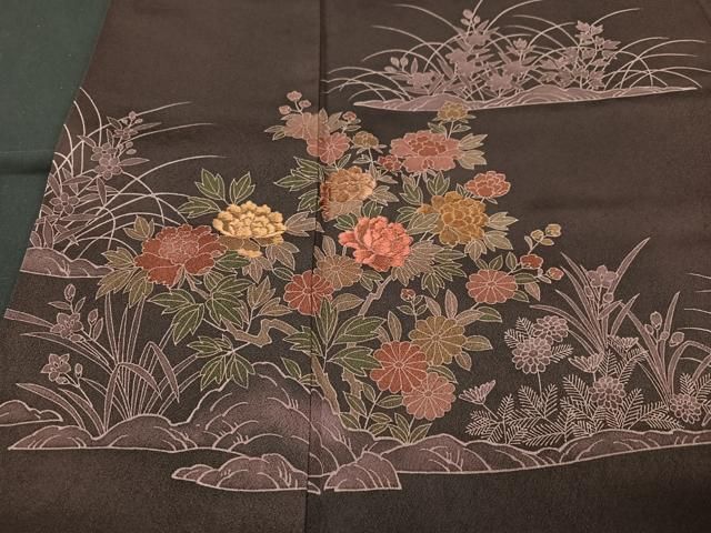 平和屋着物□訪問着 刺繍 草花文 正絹 逸品 CABB3177xe - メルカリ