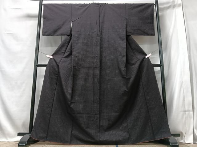 平和屋着物□上質な紬 絣文様 黒地 正絹 逸品 CABB8811xe - メルカリ